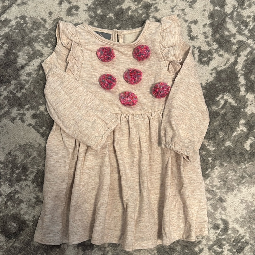 Pastourelle by Pippa & Julie Long sleeve Pom-pom Dress